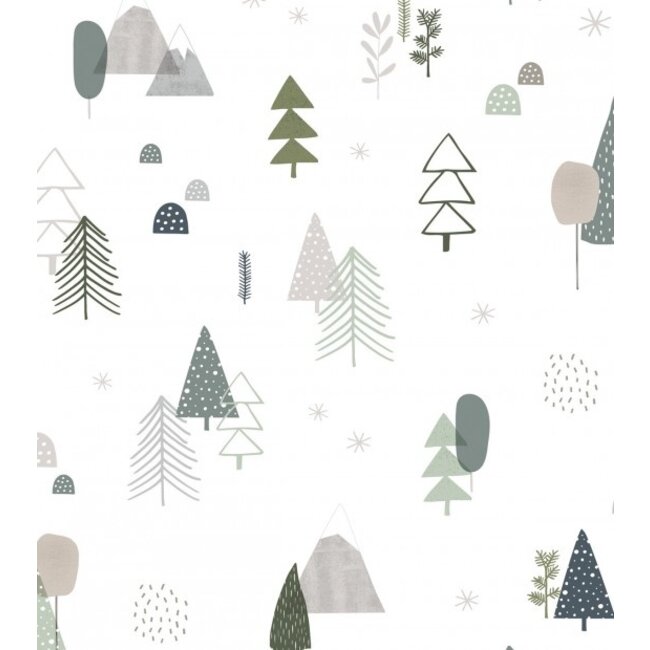 Lilipinso Behang Kinderkamer Forest Grijs tinten van Lilipinso