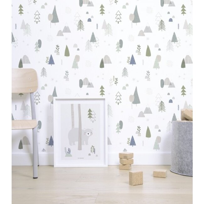 Lilipinso Behang Kinderkamer Forest Grijs tinten van Lilipinso
