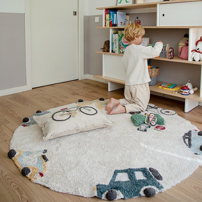 Lorena Canals Kinderkamer Vloerkleed Wheels Wasbaar Lorena Canals