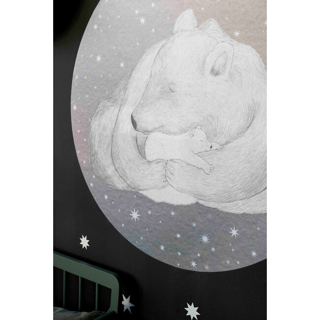 Hartendief Muurcirkel Snoezelberen Lichtgrijs Hartendief