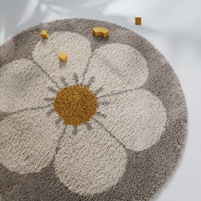 Nattiot Kinderkamer Vloerkleed Bohemian Daisy Beige