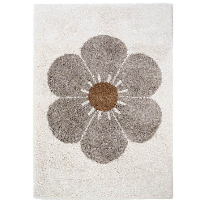 Vloerkleed Kinderkamer Bohemian Daisy Taupe - vierkant