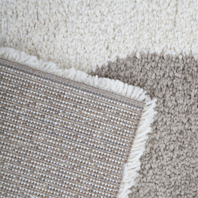 Nattiot Vloerkleed Kinderkamer Bohemian Daisy Taupe - vierkant