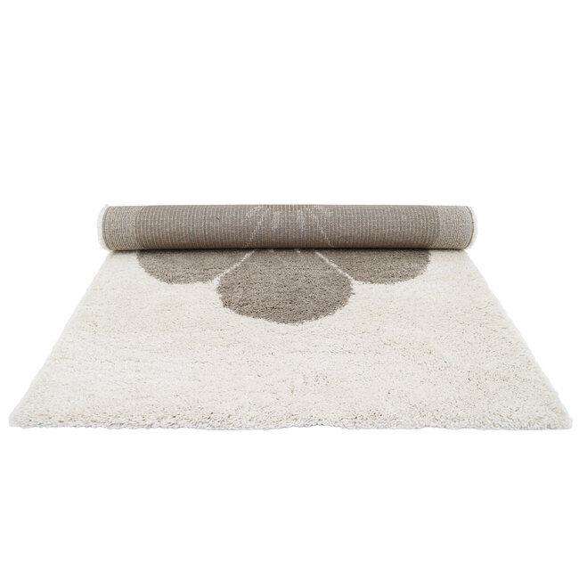 Nattiot Vloerkleed Kinderkamer Bohemian Daisy Taupe - vierkant