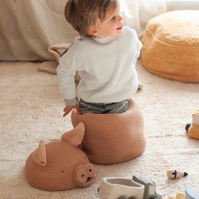 Lorena Canals Opbergmand Kinderkamer Peggy the Pig Lorena Canals