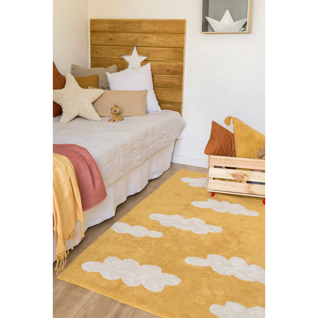 Lorena Canals Kinderkamer Vloerkleed Clouds Mustard Lorena Canals