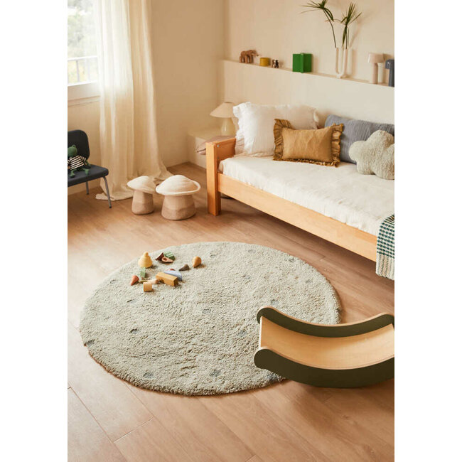 Lorena Canals Rond Kinderkamer Vloerkleed Dot Blue Sage Lorena Canals