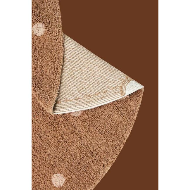 Lorena Canals Rond Kinderkamer Vloerkleed Dot Chestnut Lorena Canals