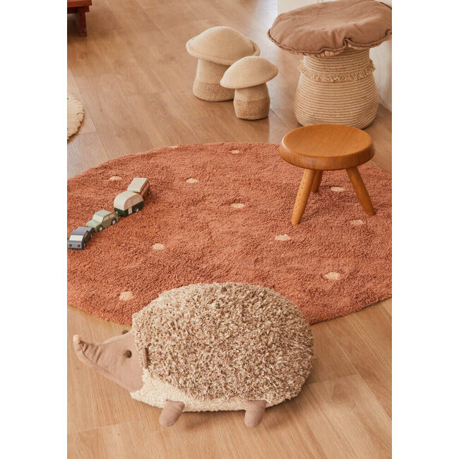 Lorena Canals Rond Kinderkamer Vloerkleed Dot Chestnut Lorena Canals