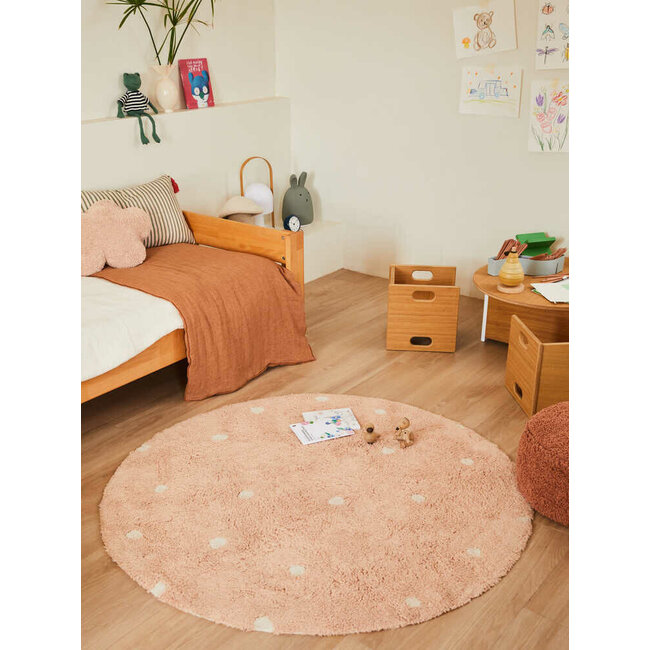 Lorena Canals Rond Kinderkamer Vloerkleed Dot Pink Lorena Canals