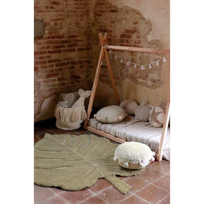 Lorena Canals Vloerkleed Kinderkamer Monstera Leaf Olive Lorena Canals