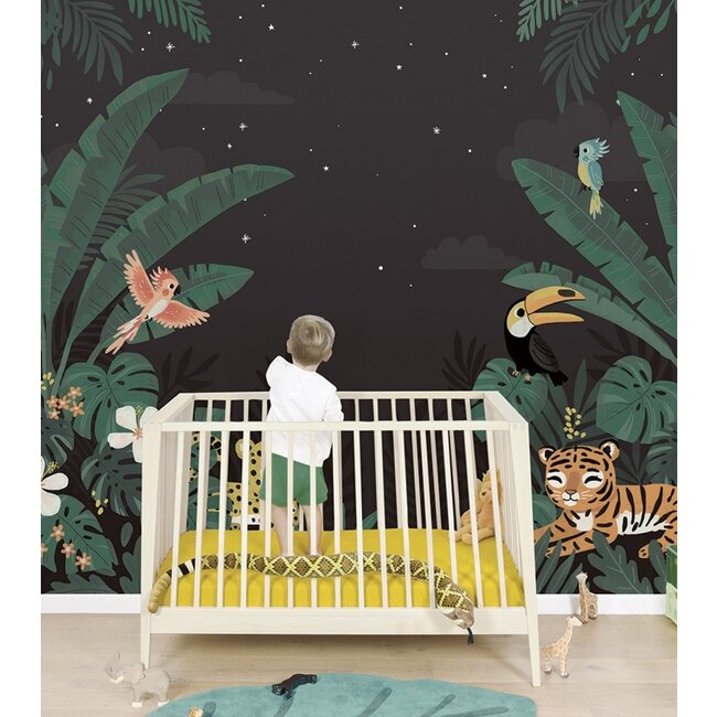 Lilipinso Paneel Behang Kinderkamer Jungle By Night Lilipinso