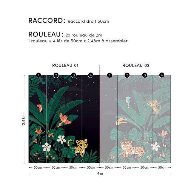 Lilipinso Paneel Behang Kinderkamer Jungle By Night Lilipinso