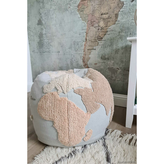 Lorena Canals Poef Kinderkamer Worldmap