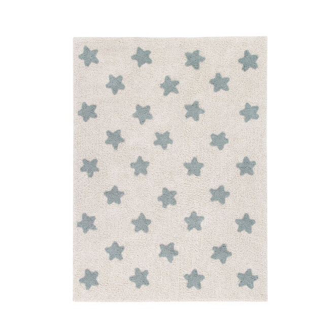 Vloerkleed Kinderkamer Stars Natural Vintage Blue