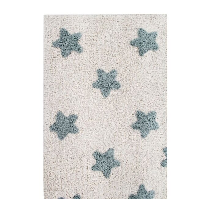 Lorena Canals Vloerkleed Kinderkamer Stars Natural Vintage Blue Lorena Canals