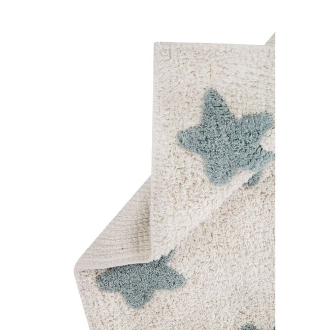Lorena Canals Vloerkleed Kinderkamer Stars Natural Vintage Blue Lorena Canals