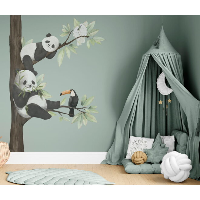 Kinderkamer Muurstickers Panda Dream