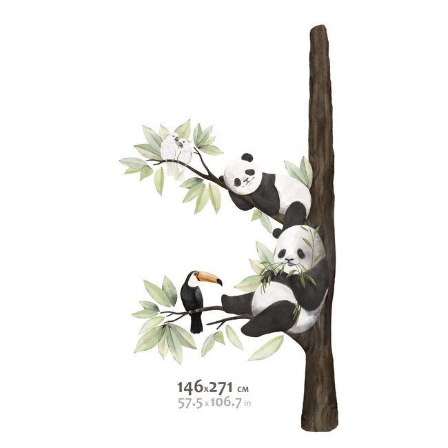 Kinderkamer Muurstickers Panda Dream