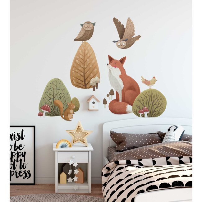 Kinderkamer Muurstickers Woodland Fox
