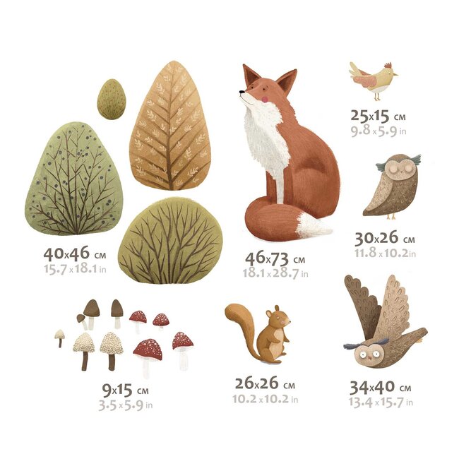 Kinderkamer Muurstickers Woodland Fox