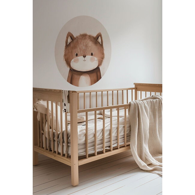 Ronde Muursticker Kinderkamer Kat