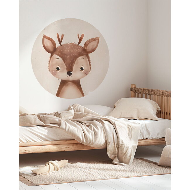 Ronde Muursticker Kinderkamer Hert