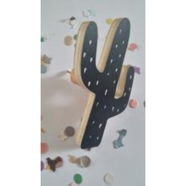 Wandhaakje Kinderkamer Happy Cactus Black & White