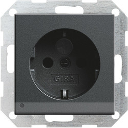Gira wandcontactdoos randaarde kindveilig LED-orientatielicht Systeem 55 antraciet mat (117028)
