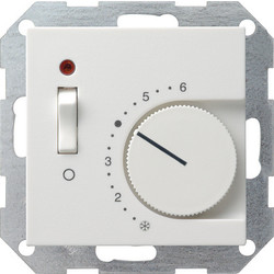 Gira kamerthermostaat 230/10 (4) A met verbreekcontact, uitschakelaar en controlelampje Systeem 55 wit glans (039203)