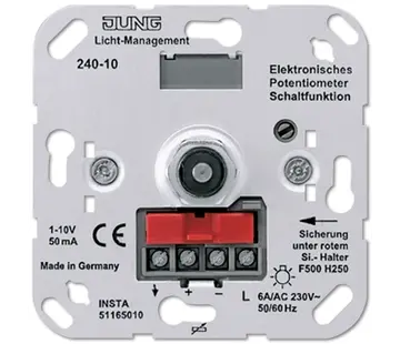 JUNG potentiometer met schakelaar 1-10 Volt (240-10)