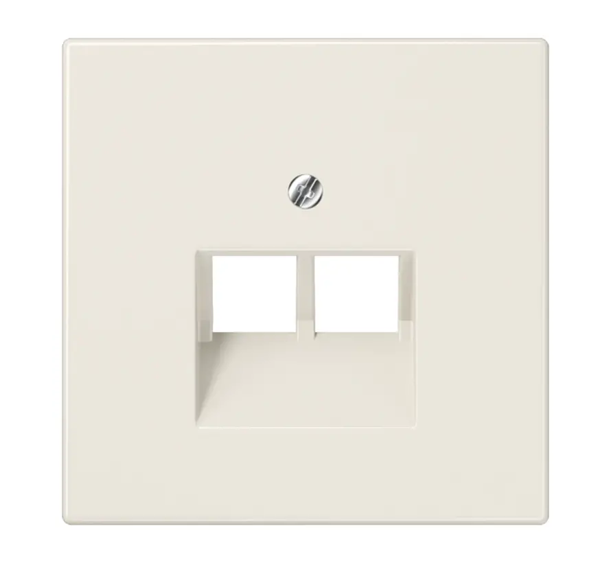 centraalplaat 2-voudig tbv RJ45 wandcontactdoos LS990 creme (LS 969-2 UA)