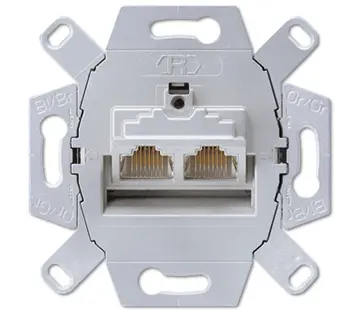 JUNG RJ45 data wandcontactdoos CAT6A 2-voudig (UAE 8-8 UPOK6)