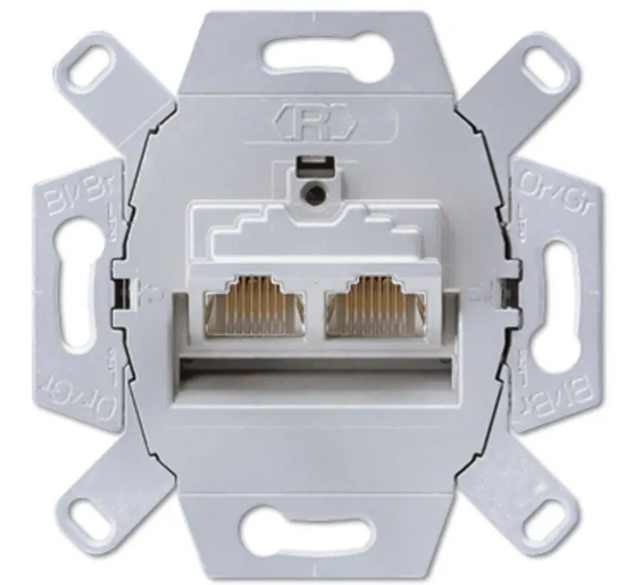 RJ45 datawandcontactdoos CAT6A 2-voudig (UAE 8-8 UPOK6)