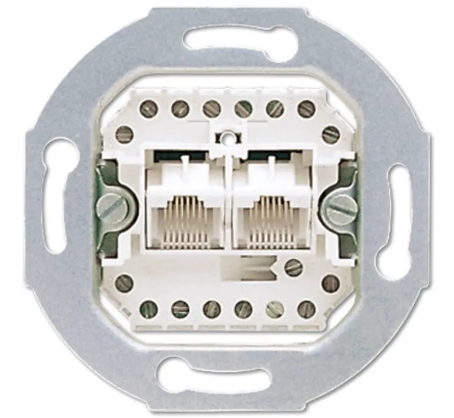 RJ45 data wandcontactdoos CAT3 2-voudig (UAE 8-8 UPO)