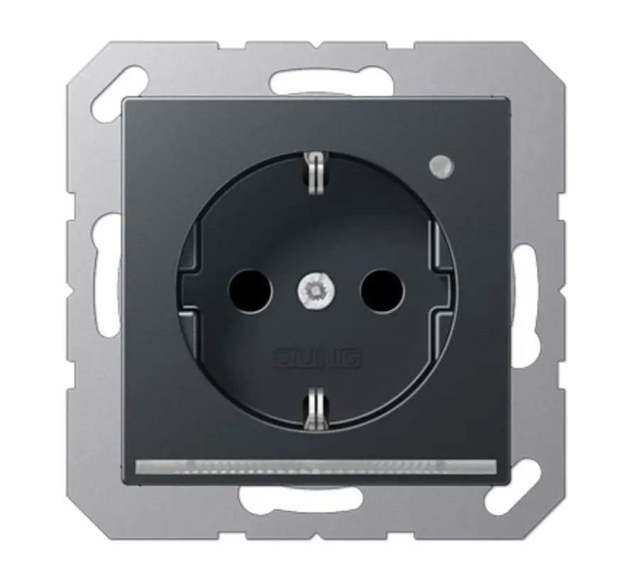 wandcontactdoos randaarde Safety+ met LED-oriëntatieverlichting en lichtsensor A-range antraciet mat (A 1520-O ANM LNW)