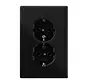 wandcontactdoos randaarde Safety+ 2-voudig voor 1,5 inbouwdoos LS990 zwart (LS 5015 KI SW)