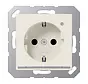 wandcontactdoos randaarde Safety+ met LED-oriëntatieverlichting en lichtsensor A-range creme (A 1520-O LNW)