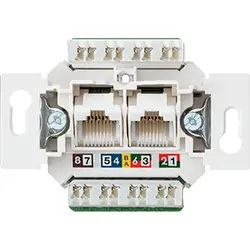 JUNG data aansluitdoos 2-voudig cat.6 niet afgeschermd (UAE 8-8 UPO K6 US)