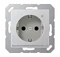 wandcontactdoos randaarde Safety+ met LED-oriëntatieverlichting en lichtsensor A-range aluminium (A 1520-O AL LNW)