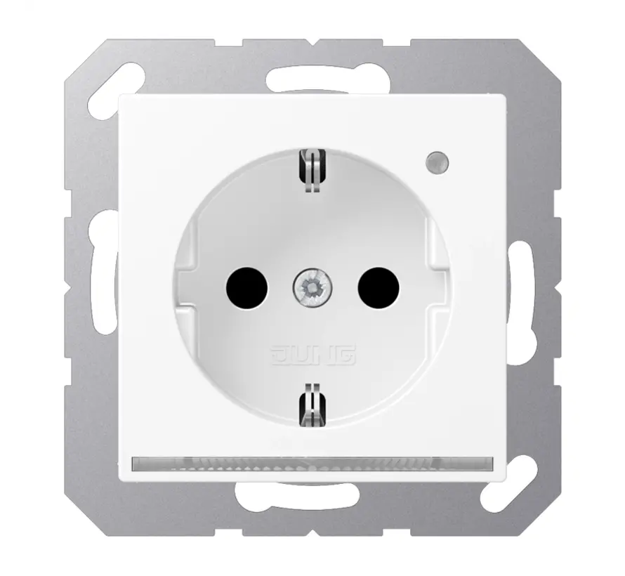 wandcontactdoos randaarde Safety+ met LED-oriëntatieverlichting en lichtsensor A-range sneeuwwit mat (A 1520-O WWM LNW)
