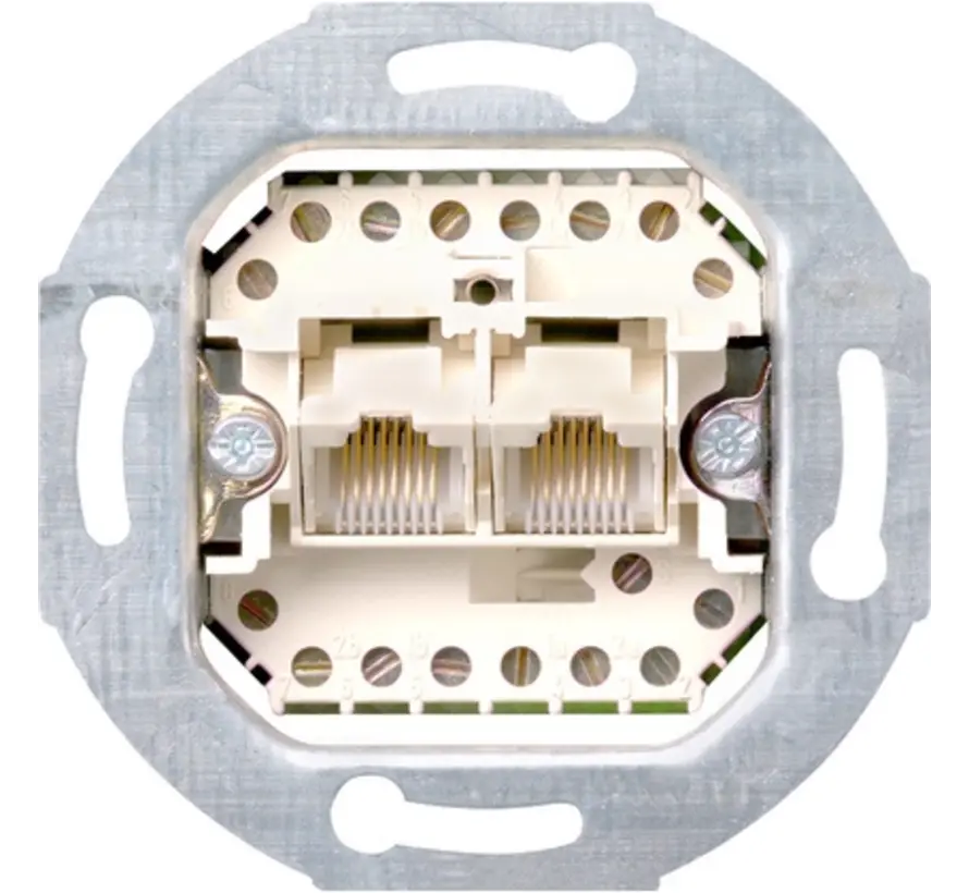 RJ45 telefoon wandcontactdoos CAT3 2-voudig (019000)