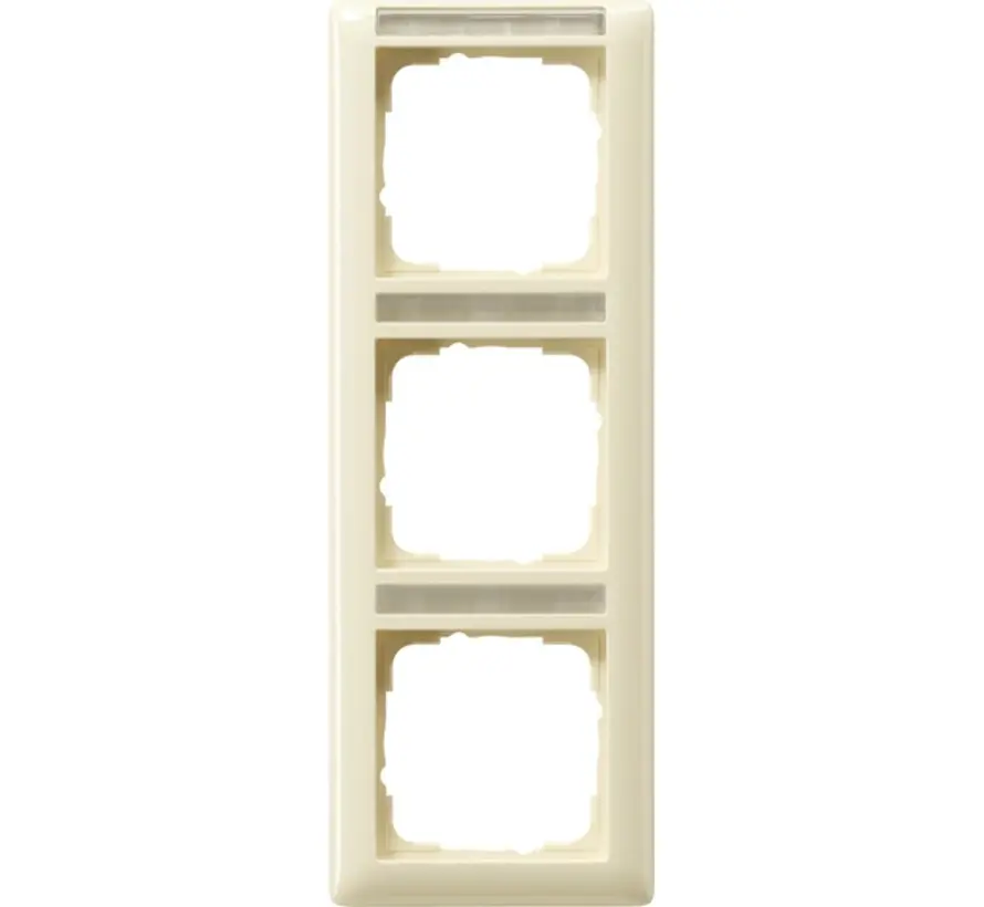 afdekraam 3-voudig verticaal met tekstkader Standaard 55 creme glans (110301)