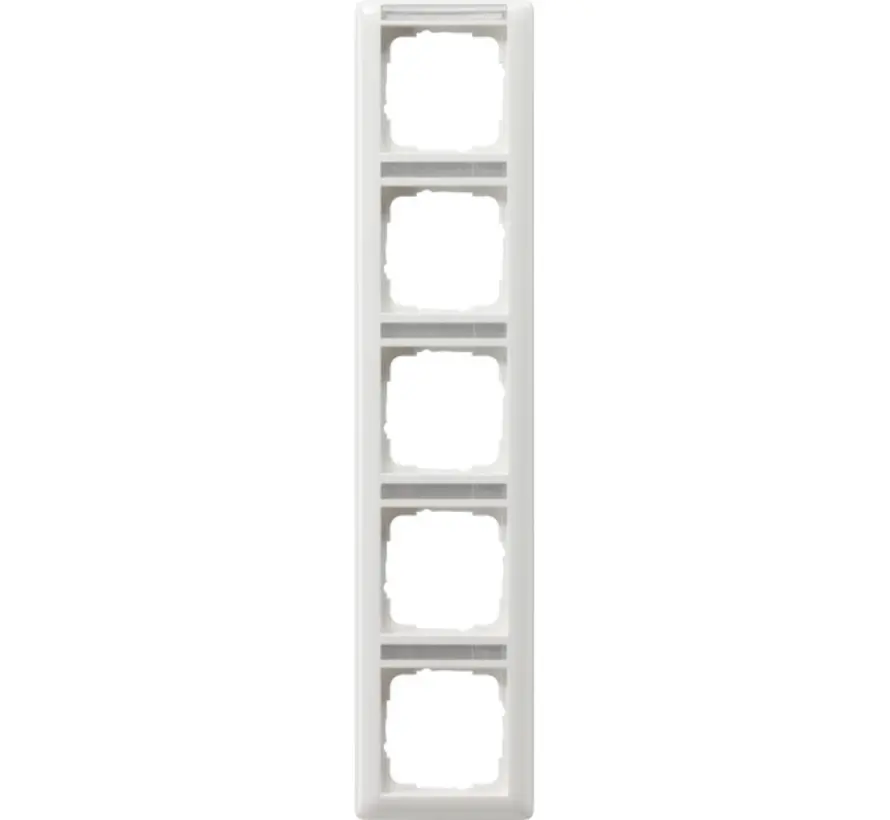 afdekraam 5-voudig verticaal met tekstkader Standaard 55 wit glans (111503)