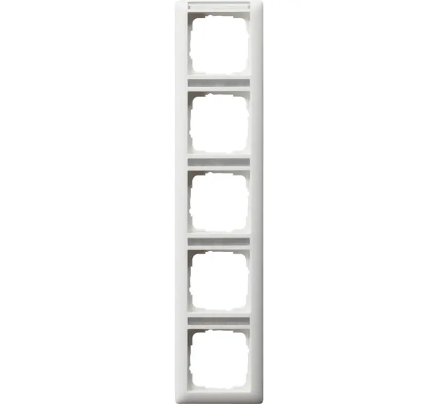afdekraam 5-voudig verticaal met tekstkader Standaard 55 wit mat (111527)