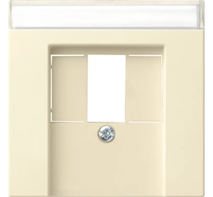 centraalplaat USB met tekstkader Systeem 55 creme glans (087601)