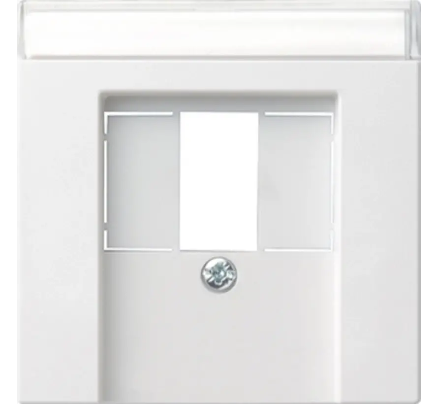 centraalplaat USB met tekstkader Systeem 55 wit mat (087627)