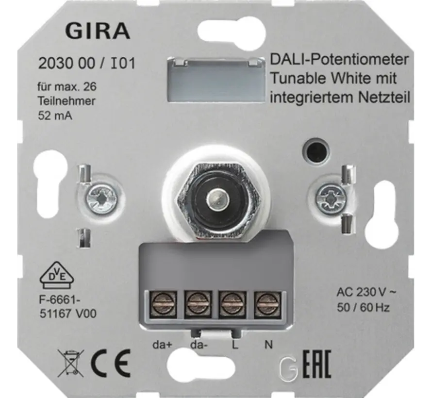 DALI potentiometer Tunable White met geintegreerde netvoeding (203000)