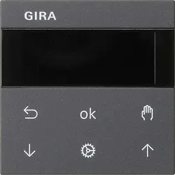 Gira jaloezie- en schakelklok knop met display Systeem 3000 Systeem 55 antraciet mat (536628)