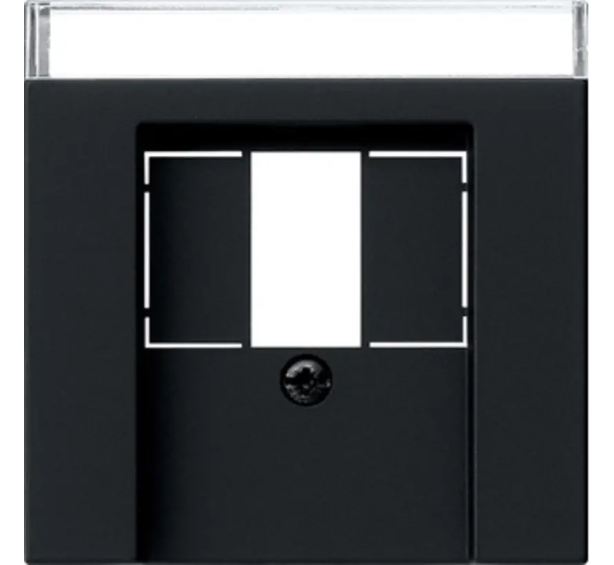 centraalplaat USB / luidspreker tekstkader Systeem 55 zwart mat (0876005)